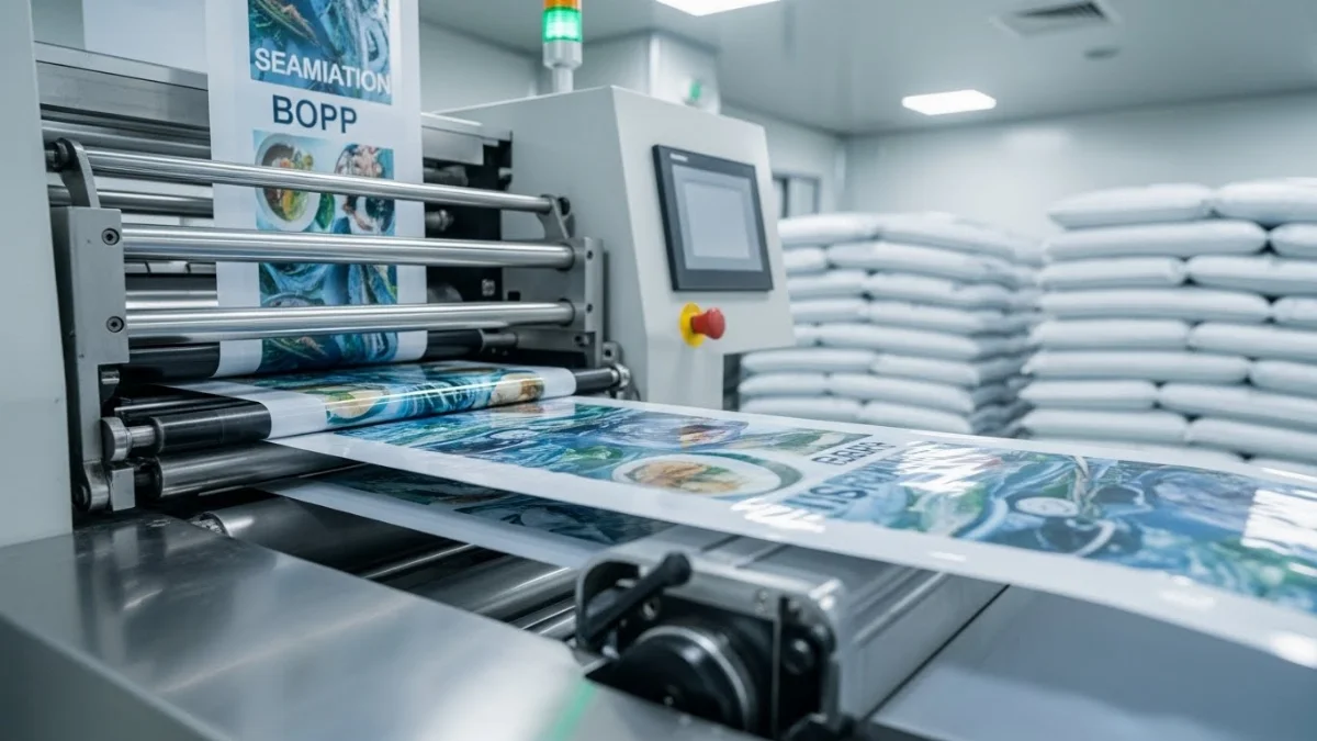 Máy tráng màng BOPP hiện đại trong quy trình sản xuất