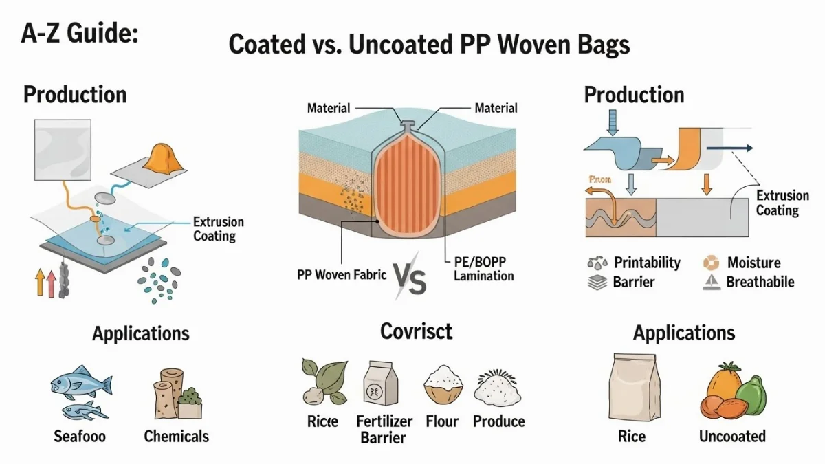 So sánh bề mặt bao PP dệt có và không tráng keo dễ dàng nhận biết