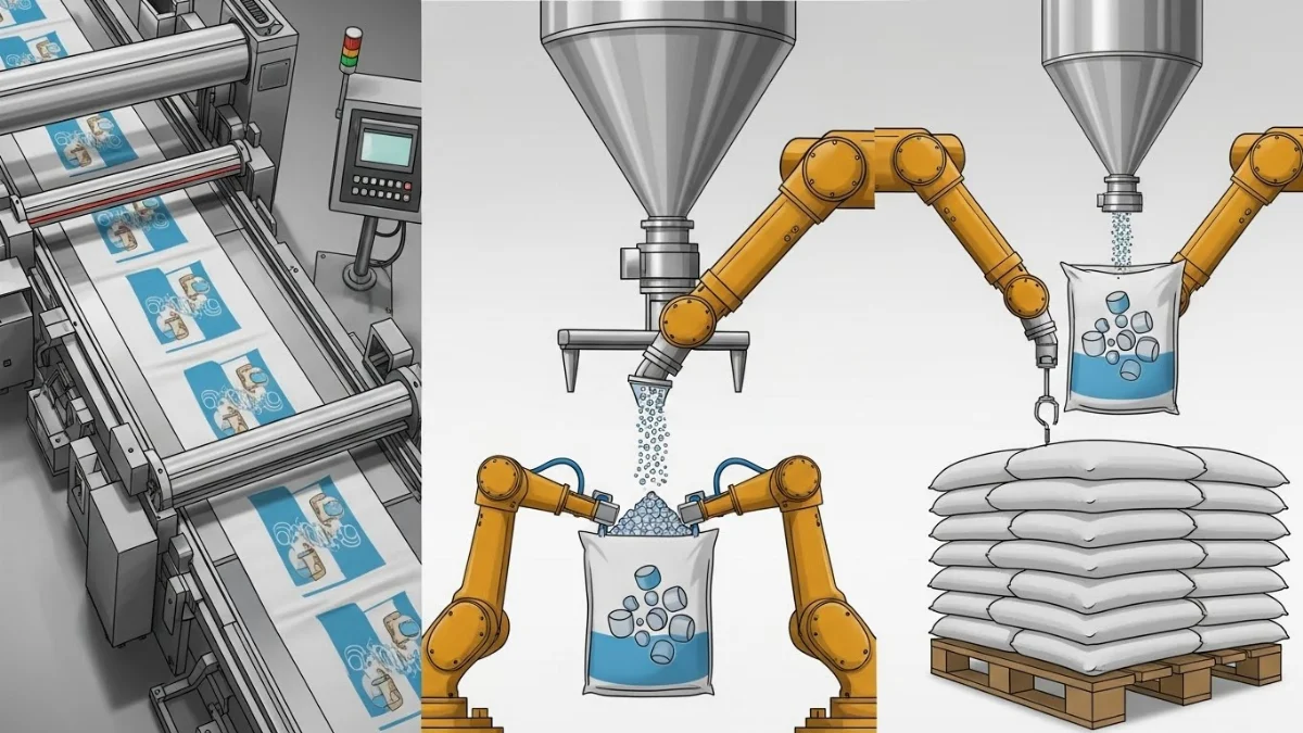 Dây chuyền sản xuất bao bì PP dệt đựng phân bón hiện đại