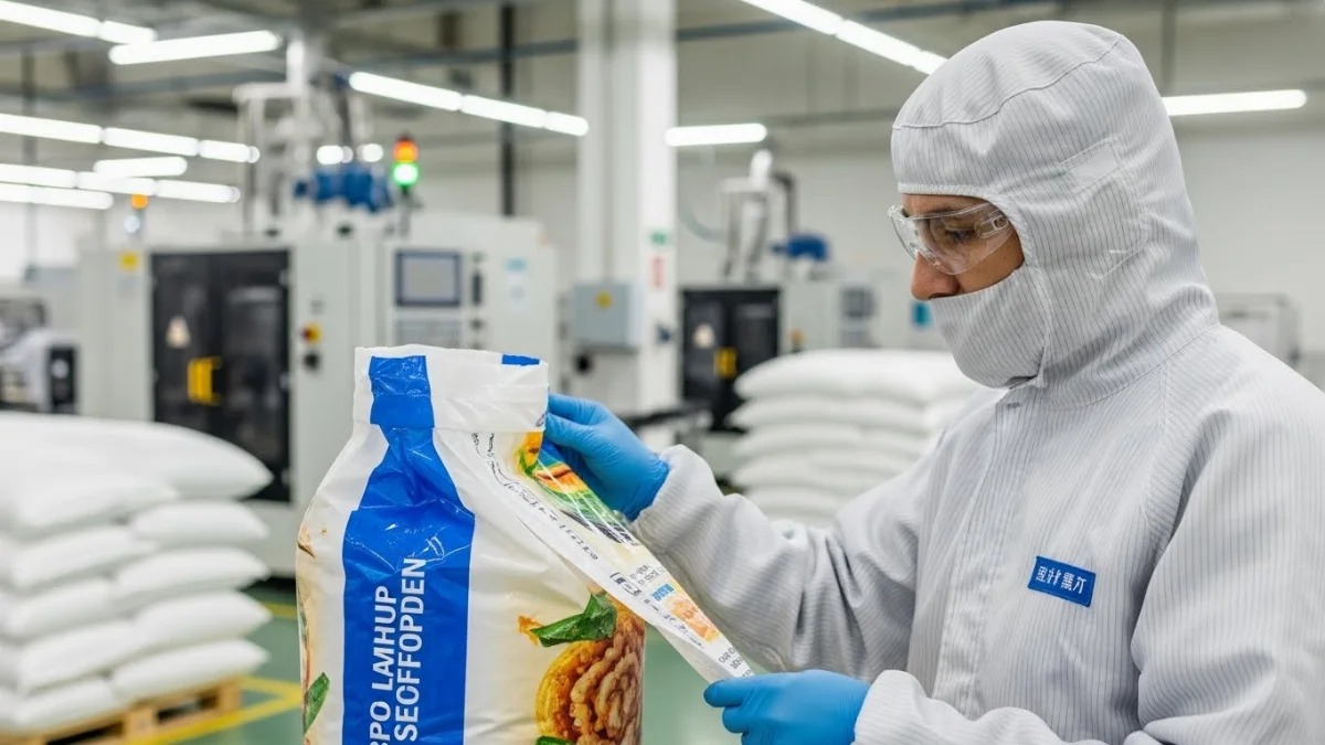 Kiểm tra trực quan bao bì PP dệt để phát hiện lỗi sản xuất ban đầu