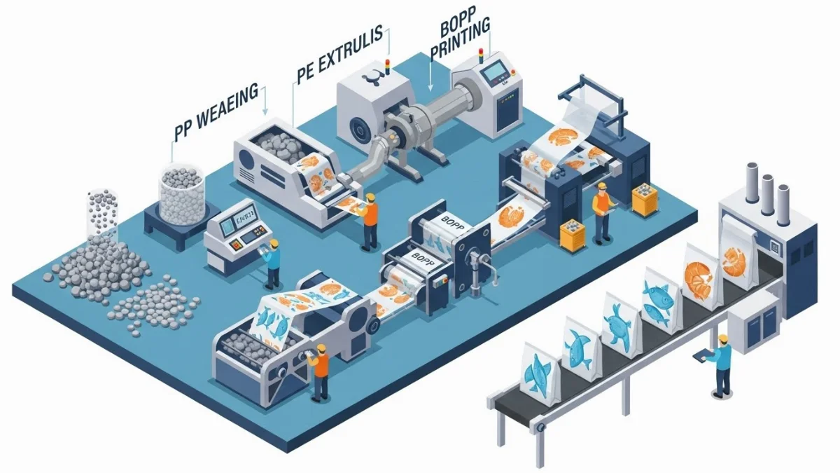 Quy trình đóng gói bao bì IQF cho thủy sản chuyên nghiệp tại nhà máy