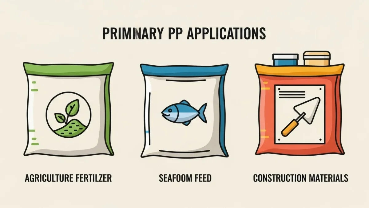 Minh họa bao PP dệt không tráng dùng đựng gạo và các loại nông sản khô