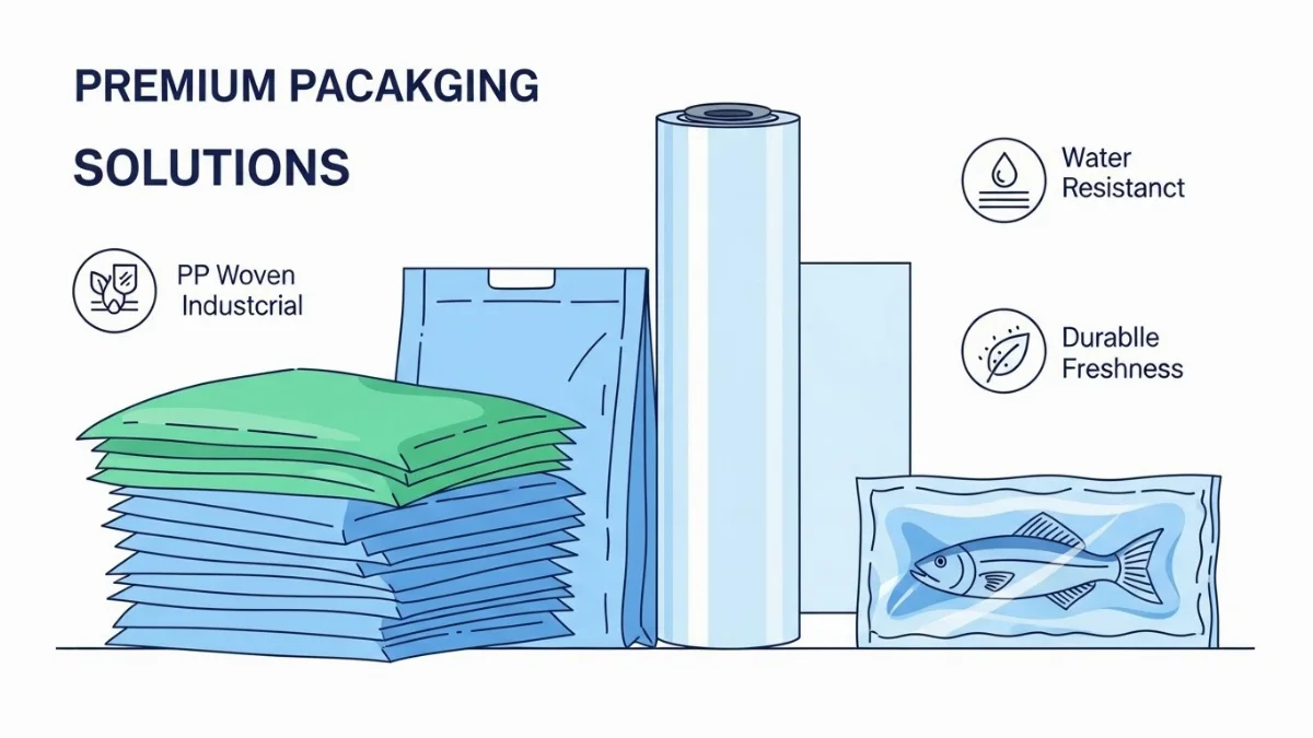 Nông sản đa dạng được đóng gói trong các loại bao bì hiện đại