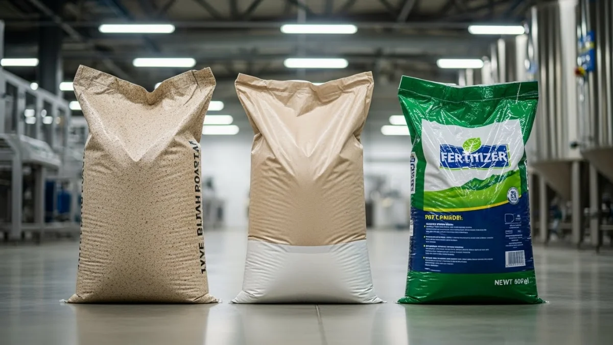 Mô tả bao phân bón 1 lớp đơn giản làm từ vải PP dệt