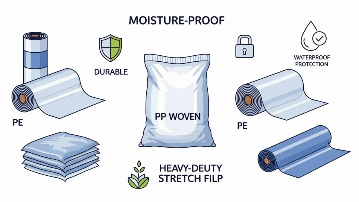 Cấu trúc bao bì PP dệt tráng PE chống ẩm hiệu quả