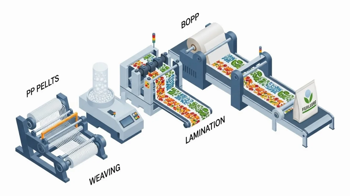 Quy trình sản xuất bao bì màng ghép cho phân bón đạt chuẩn chất lượng