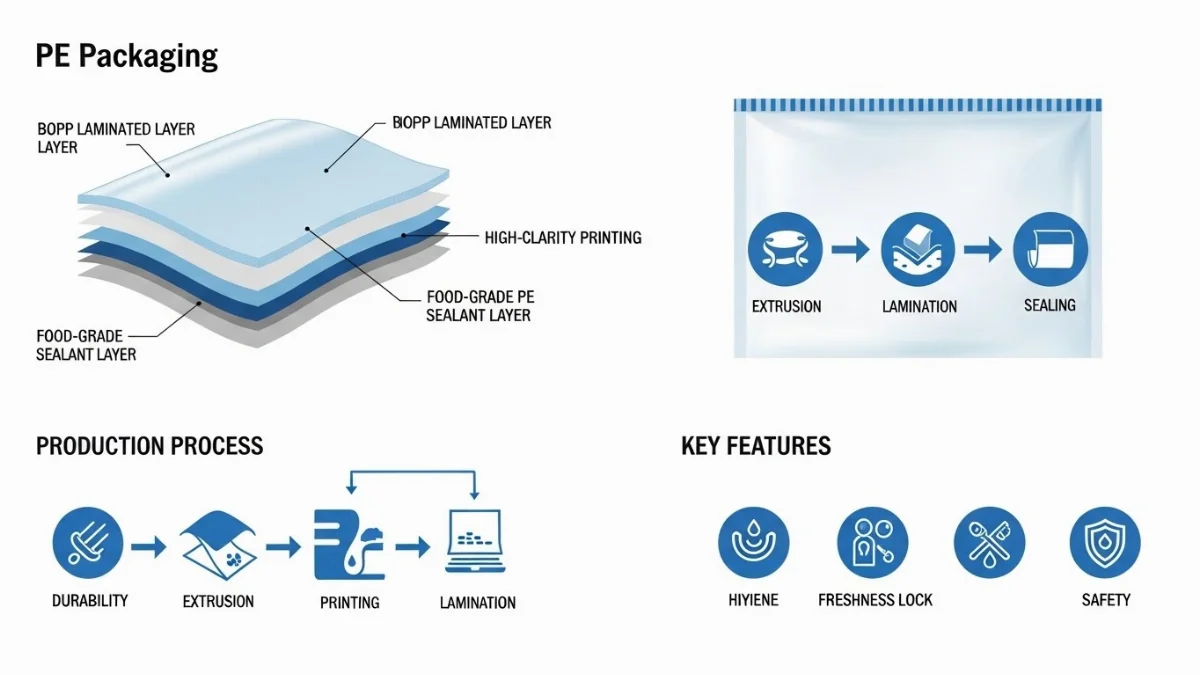 Bao bì PE giúp bảo quản hải sản đông lạnh hiệu quả