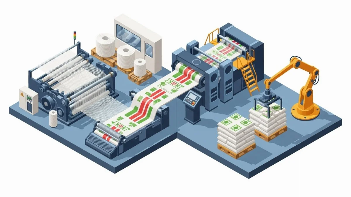 Máy in bao PP dệt hiện đại với độ chính xác cao