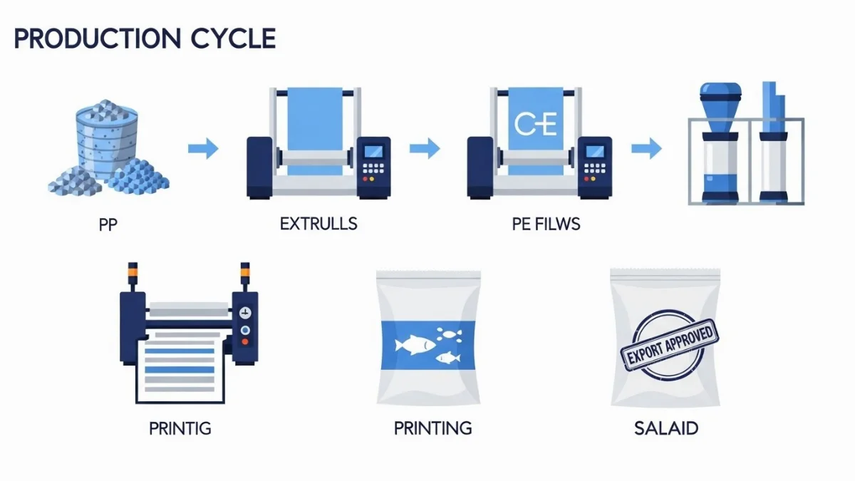 C&ocirc;ng đoạn ghép m&agrave;ng v&agrave; xẻ cuộn bao b&igrave; thủy sản đảm bảo độ bền
