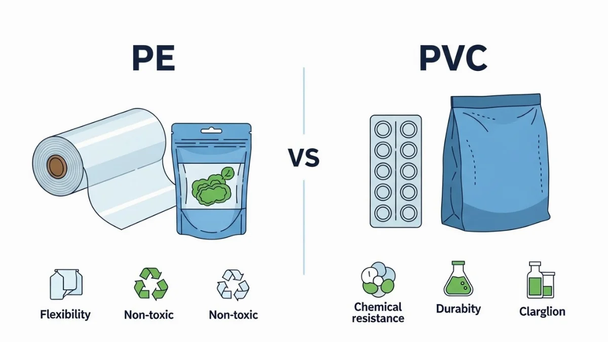 Hình ảnh màng co PVC trong suốt, ôm sát sản phẩm, niêm phong chắc chắn.