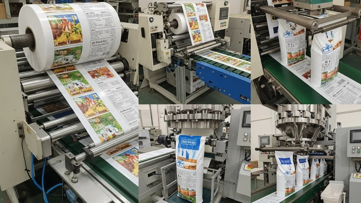 Minh họa các lớp vật liệu trong bao bì phân bón phức hợp