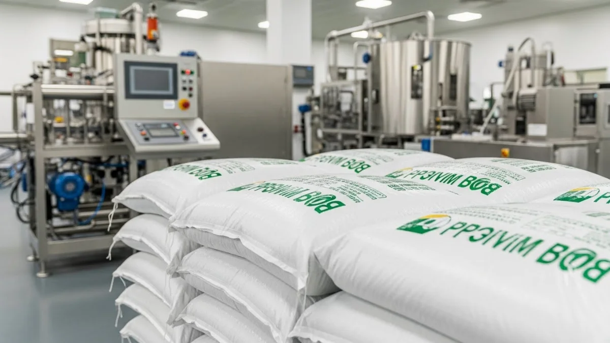 Hình ảnh bao phân dạng hạt được xếp gọn gàng