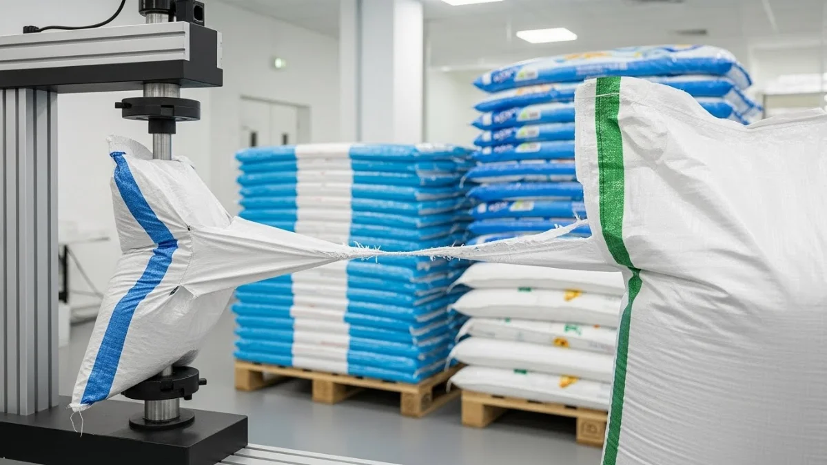 Hình ảnh bao PP dệt bền chắc chịu tải trọng lớn đang được vận chuyển