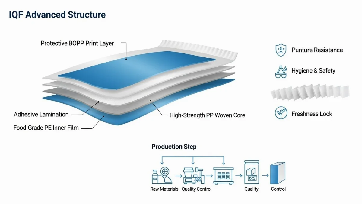 Đa dạng các loại bao bì IQF và túi hút chân không cho thủy sản