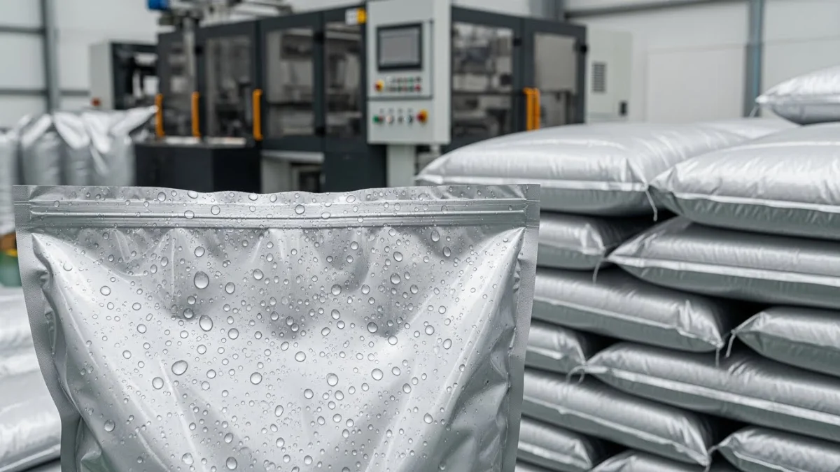 Hình ảnh bao bạc PE bền bỉ, chống nắng mưa hiệu quả cho công trình