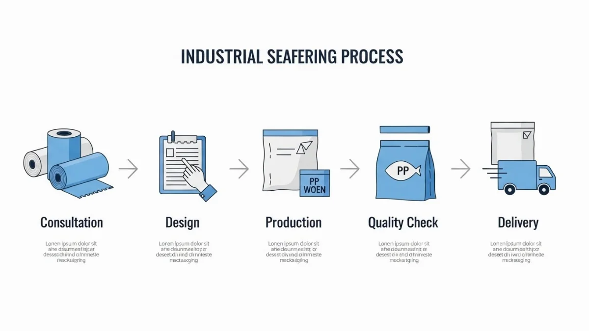 Thiết kế và duyệt mẫu bao bì thủy sản đảm bảo đúng yêu cầu khách hàng